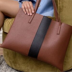 Vince Camuto Brown and Black Modern Tote